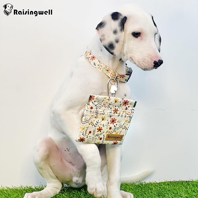 Dog Treat Pouch, Small Cotton Pocket Sized Training Holder, Hand Free Walking Funny Bag with Carabiner, Self-Closing Pet Feed Snack Reward, Behavior Aids for Puppy Travel or Outdoor Use