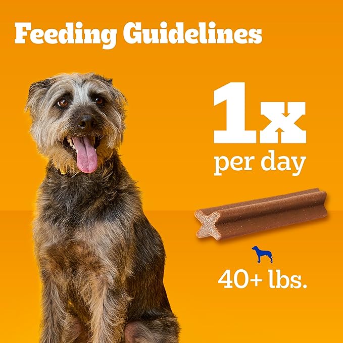 Pedigree Dentastix Large Breed Dog Treats, Beef Flavor, 1.67 lb. Bag (32 Treats)