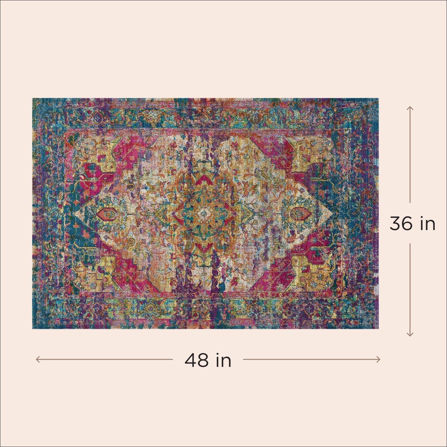 LOVEWAG Washable Dog Pee Pads, 36" x 48", Waterproof, Non-Slip, Super Absorbent, Reusable Machine-Washable, 2-Pack (Bohemian Jewel)