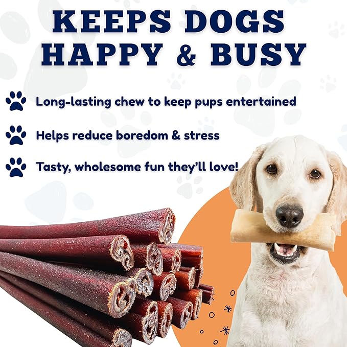 Amazing Dog Treats 12 Inch Collagen Stick - (5 Count) - Collagen Sticks for Dogs - No Hide Dog Bones