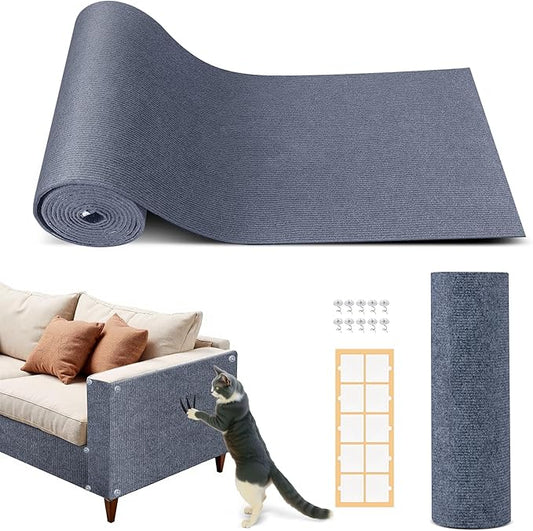 78.7"x15.8" Cat Scratch Mat Couch Furniture Protector,DIY Climb Cat Scratcher for Cat Couch Furniture or Wall Protector,Covering Cat Tower for Claws Scratching for Indoor (Light Gray)