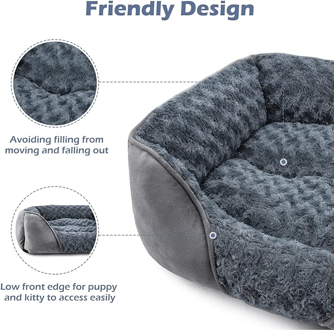 INVENHO X-Large Dog Bed for Large, Medium, Small Dogs - Rectangle, Washable, Orthopedic, Soft Calming Sleeping Puppy Bed - Durable Pet Cuddler with Anti-Slip Bottom - XL (35"x25"x10")