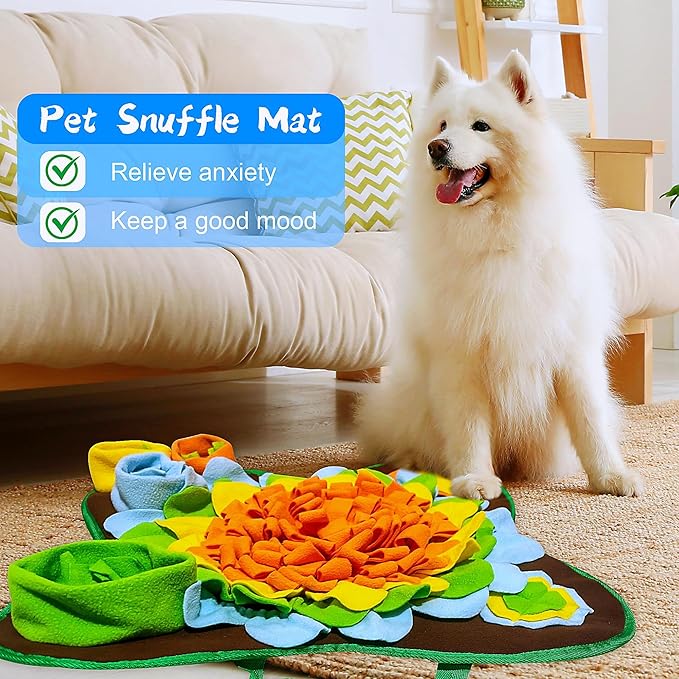 Snuffle Mat for Dogs Pet Treats Feeding for Small Medium Breed Dogs Non-Slip Interactive Dog Puzzle Toys Encourages Natural Foraging Skills