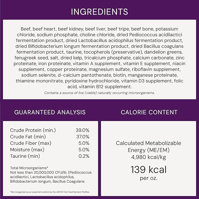 Stella & Chewy's Freeze-Dried Raw Cat Dinner Morsels - Premium Beef Recipe with 98% Grass-Fed Meat & Organs - Natural Grain-Free Cat & Kitten Food - Made in USA - 3.5 oz
