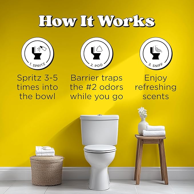 Poo-Pourri Before-You-Go Toilet Spray, Original Citrus, 2 Fl Oz, 2 Pack, Up to 100 Uses, Bathroom Odor Deodorizer with Essential Oils, Travel Essentials, TSA Approved Size, Lemon Bergamot