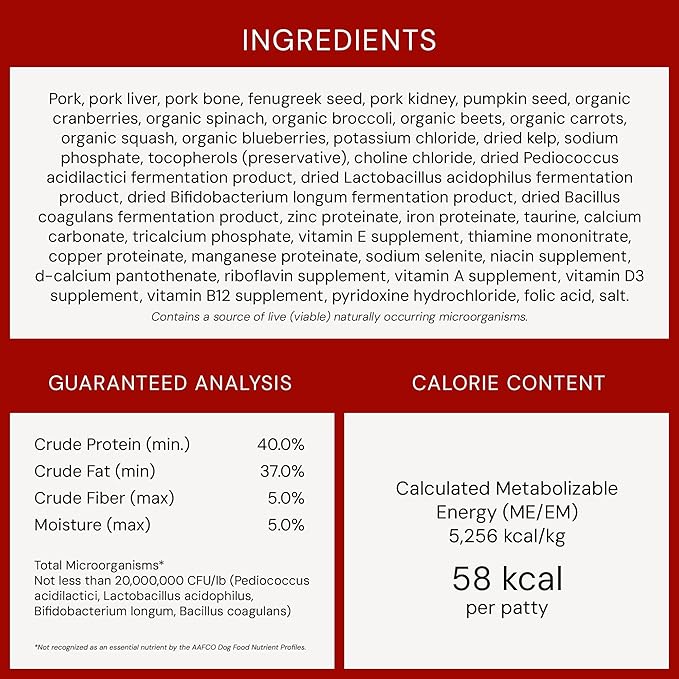 Stella & Chewy's Freeze-Dried Raw Dinner Patties - Purely Pork Recipe - High Protein Grain-Free Puppy & Dog Food - Perfect For Picky Eaters - 14 oz