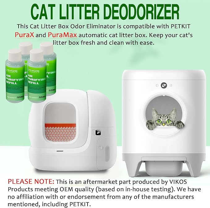 Cat Litter Deodorizer Compatible with PET-KIT PuraX PuraMax Self-Cleaning Cat Litter Box Quickly Odor Control 100% Natural Deodorizer Replaced Odor Removers Air Purifying Refills - Lemon Flavor