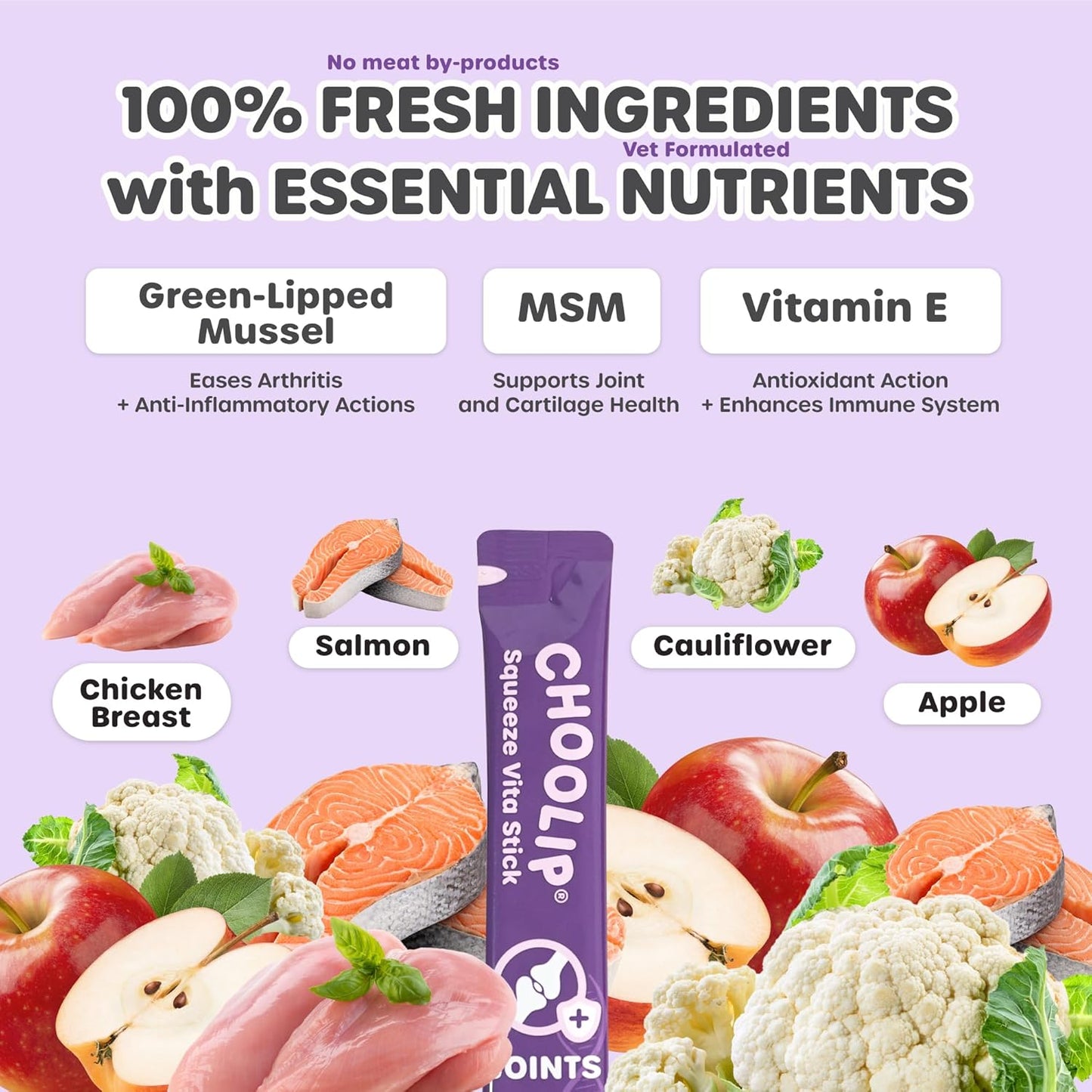 Squeeze Vita Stick Lickable Treats for Dogs & Cats. 7 Joint Support Sticks with Essential multivitamins. Soft and Tasty Paste for All Life Stages, Supporting Joints Health