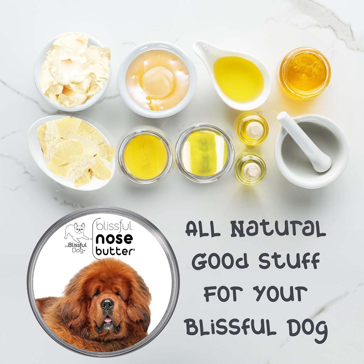 The Blissful Dog Tibetan Mastiff Unscented Nose Butter - Dog Nose Butter, 1 Ounce