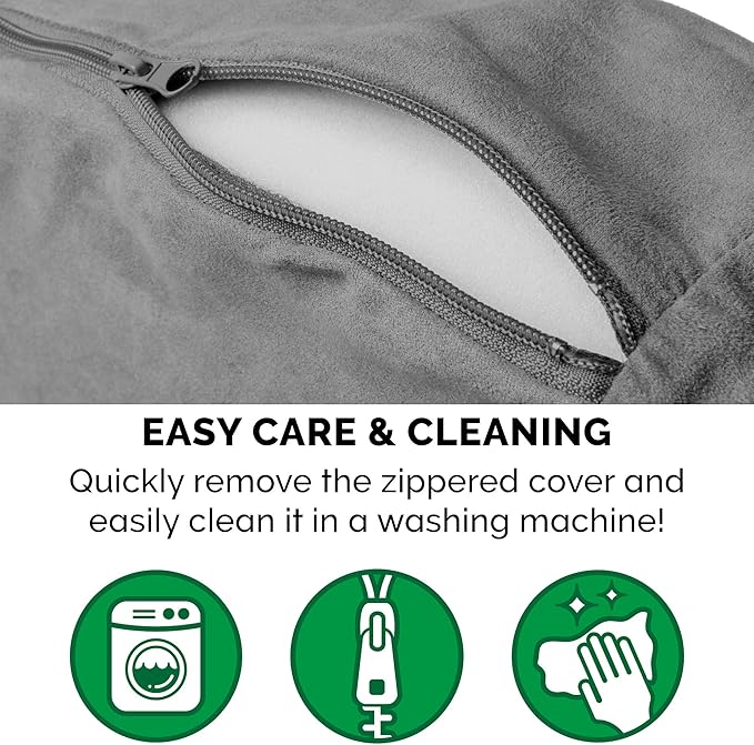 Furhaven 26" Round Memory Foam Dog Bed for Medium/Small Dogs w/ Removable Washable Cover, For Dogs Up to 30 lbs - Sherpa & Suede Snuggery - Gray, 26-inch