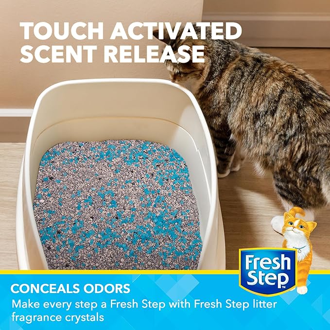 Fresh Step Cat Litter Crystals in Fresh Scent - Cat Litter Box Deodorizer - Combats Odors and Neutralizes Smells to Keep Your Home Clean, 30 Ounce