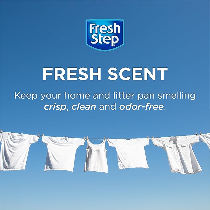 Fresh Step Cat Litter Crystals in Fresh Scent - Cat Litter Box Deodorizer - Combats Odors and Neutralizes Smells to Keep Your Home Clean, 15 Ounce - 12 Pack