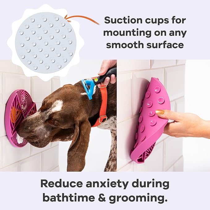 Awoo Paradise - Silicone Dog & Cat Lick Mat and Slow Feeder with Suction Cups - Non-Slip, Dishwasher Safe Pet Dish - Extends Mealtime for Fast Eaters and Reduces Anxiety - for Wet & Dry Food (Sky)