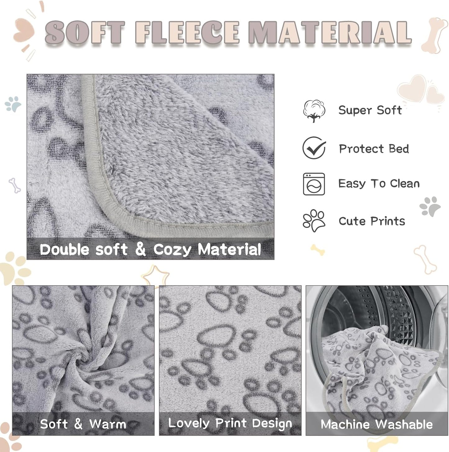 6 Pack Guinea Pig Cage Liner, Washable Guinea Pig Fleece Blankets Beding Accessories, Flannel Throw Warm Sleep Mat, Pet Pee Pads for Small Animal Hamster Rabbit Puppy Cat (26x14 Inch)