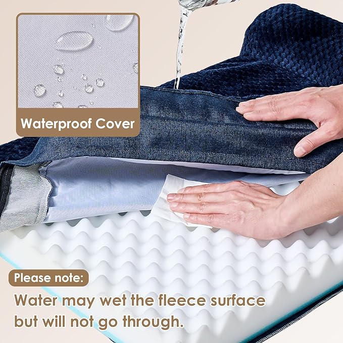 EHEYCIGA Memory Foam Dog Bed XXL, Giant Dog Bed Orthopedic with Washable Removable Cover, Waterproof Pet Bed Couch for Jumbo Dogs, 48x36x7 Inches, Navy Blue