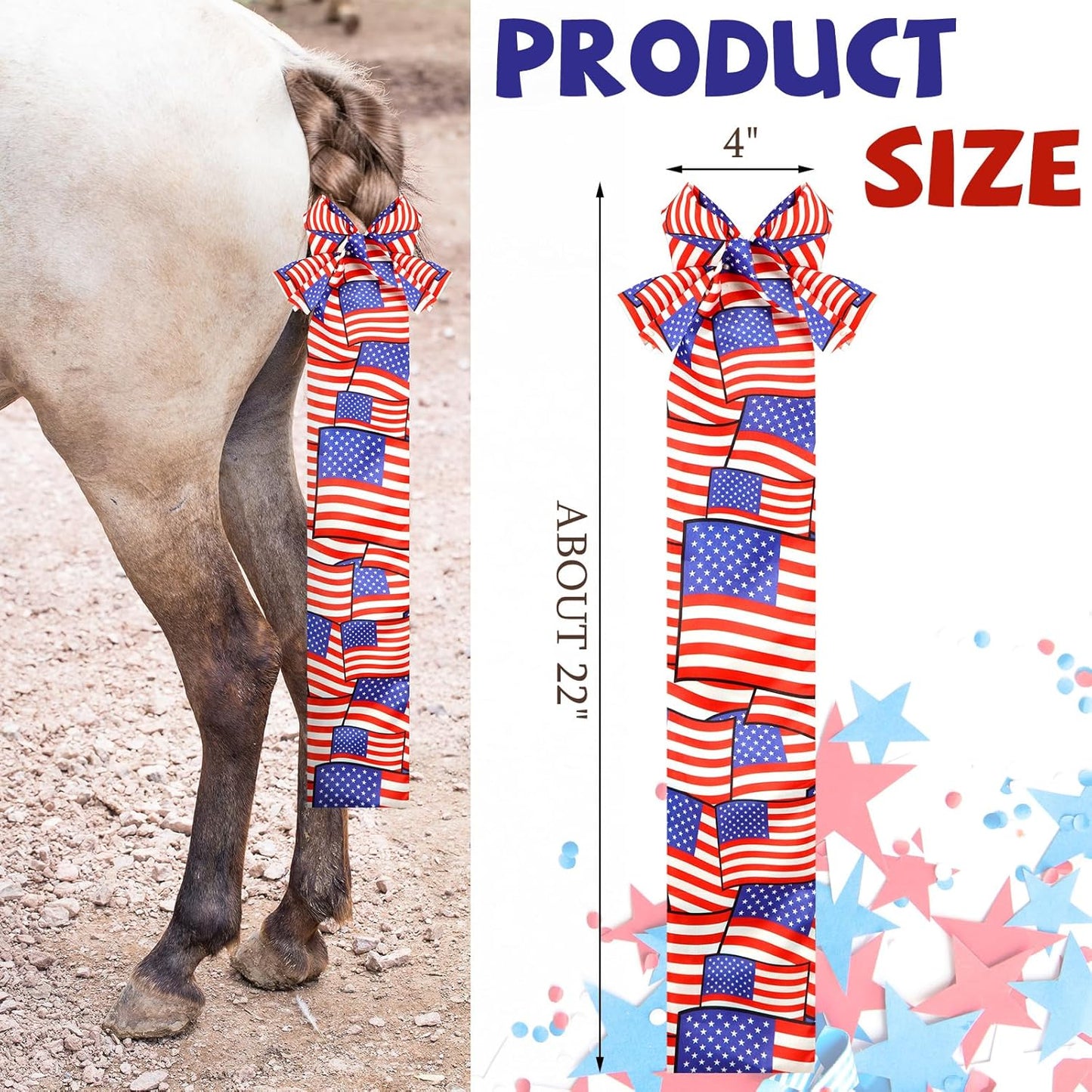 6 Pcs Horse Tail Bag Breathable Guard 22" Slip on Horse Care Tail Wrap 2 Strand Closure Straps Grooming Supplies to Keep from Dirt Breakage Rubbing 6 Designs(Modern Style)