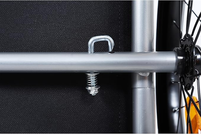 Blue-Grey Large Folding Bike Trailer for Dogs – Heavy-Duty Steel Frame, 66LB Capacity Pet Carrier for All-Terrain Cycling, Jogging & Camping Adventures!