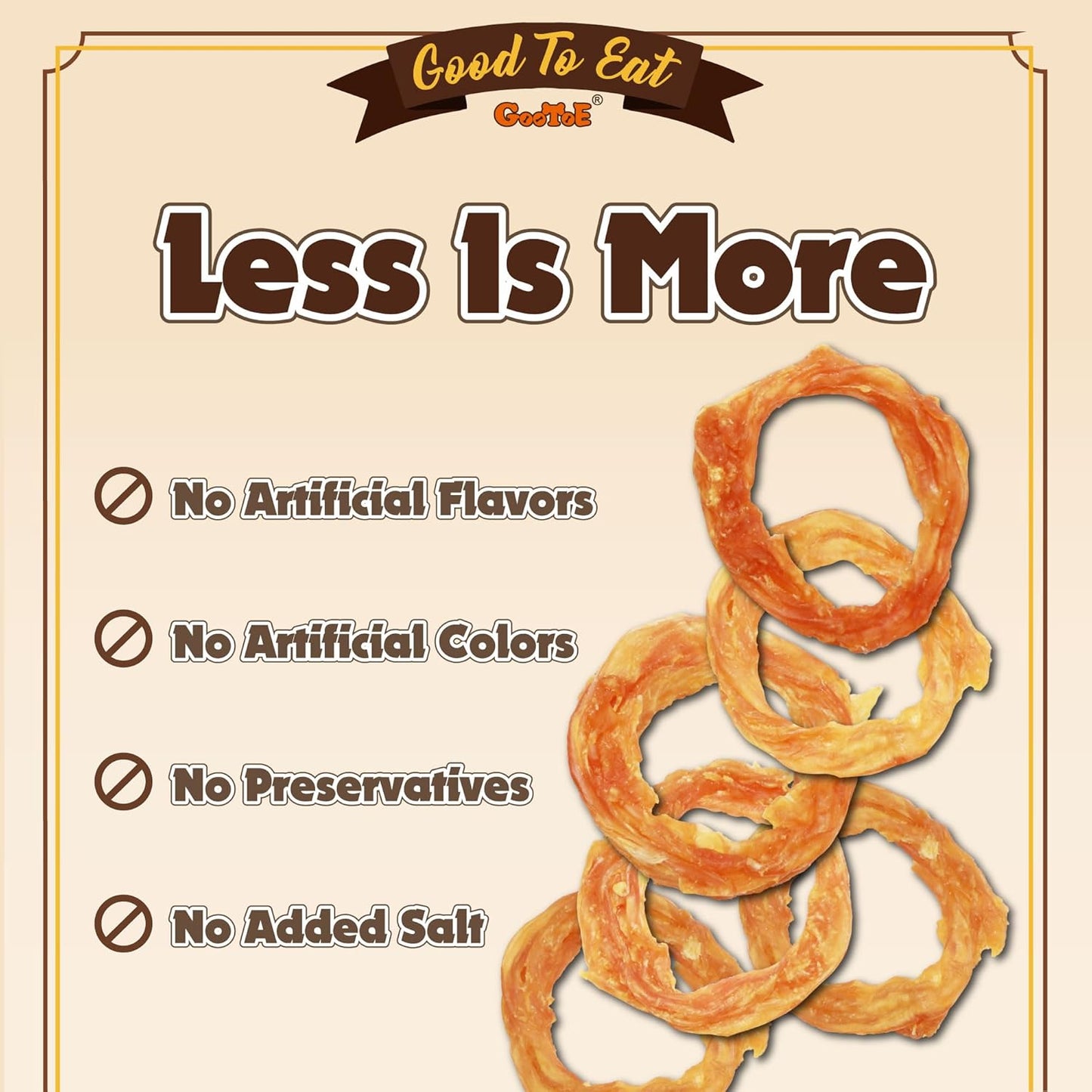 Gootoe Turkey Tendon Dog Treats, Ring (S) 6 Pieces per Pack, USA-Sourced Turkey Tendon, Natural Snack, Premium Puppy Chews, Hypoallergenic, Reseal Value Bags, Size for Small Dogs (Pack of 2)