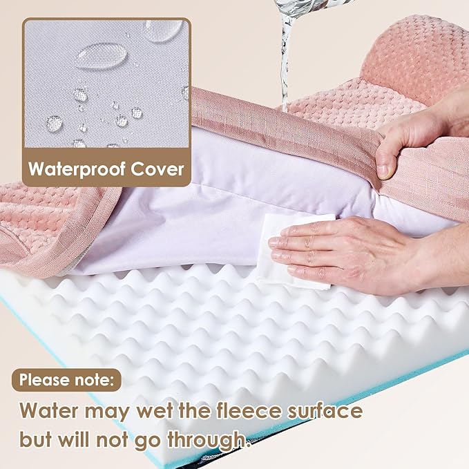 EHEYCIGA Memory Foam Dog Bed XLarge Sized Dogs, Extra Large Dog Bed Orthopedic with Washable Removable Cover, Waterproof XL Pet Bed Couch, 44x33x6 Inches, Pink