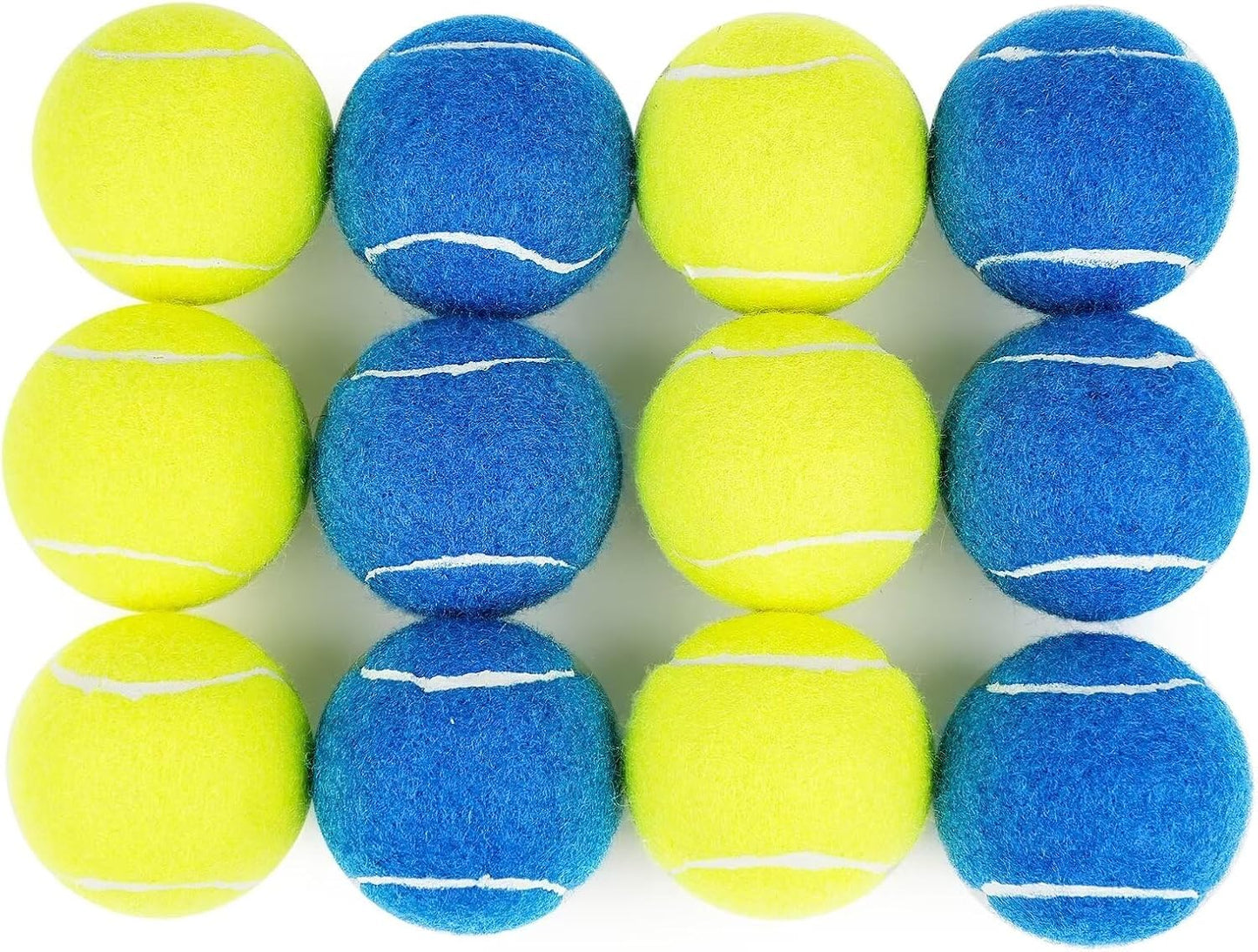 Prime Pets Tennis Balls for Dogs, Non-Squeak, 12 Pack, Thick Bouncy Dog Balls, Dog Toy Balls for Indoor Outdoor Play, Fetch Toys for Medium, Large Dogs