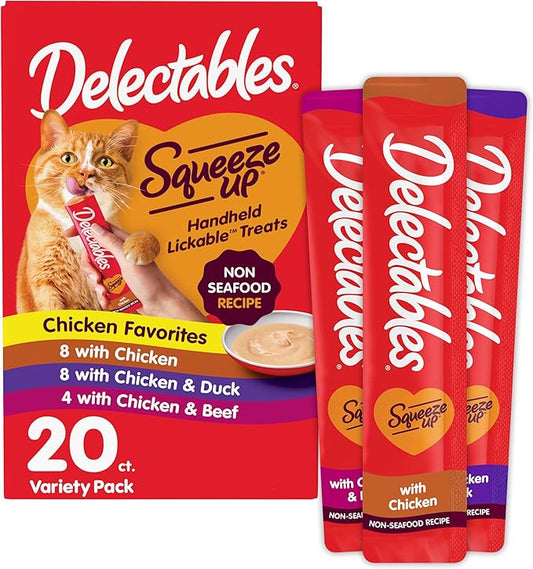 Delectables Squeeze Up Non-Seafood Variety Pack Lickable Cat Treat, 20 Count (Pack of 1)