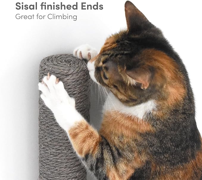 34" Wall Mounted Cat Scratcher, Sisal Scratching Post - Grey