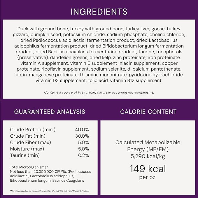 Stella & Chewy's Freeze-Dried Raw Cat Dinner Morsels - Premium Duck & Goose Recipe with 98% Cage-Free Poultry & Organs - Natural Grain-Free Cat & Kitten Food - Made in USA - 8 oz
