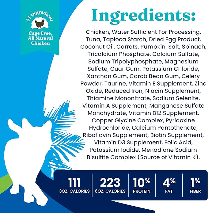 Solid Gold Tropical Blendz Wet Cat Food - Chicken Pate in Coconut Oil - Canned Cat Food, 16 Pack