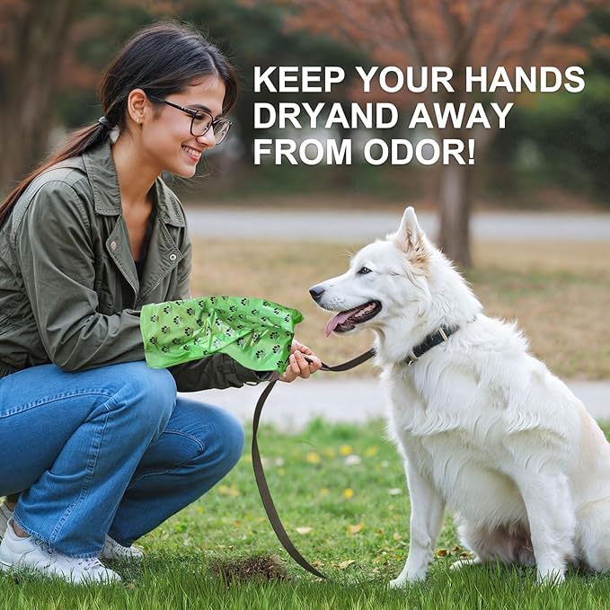 Dog Poop Bags Rolls 300 Count Biodegradable Poop Bags Refills for Dog and Cat Ocean Soap Scented Waste Bag Leak Proof Doggie Poop Bag Doggy Trash Bag Green