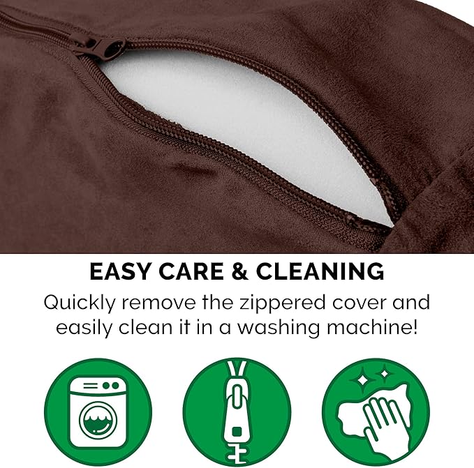 Furhaven 26" Round Memory Foam Dog Bed for Medium/Small Dogs w/ Removable Washable Cover, For Dogs Up to 30 lbs - Sherpa & Suede Snuggery - Espresso, 26-inch