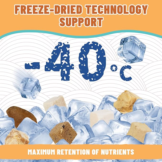 Just Try Freeze-Dried Dog Teats Mix for Dogs & Cats - Chicken, Duck, Salmon, Cod, Liver & Heart - Grain-Free, Training & Treats