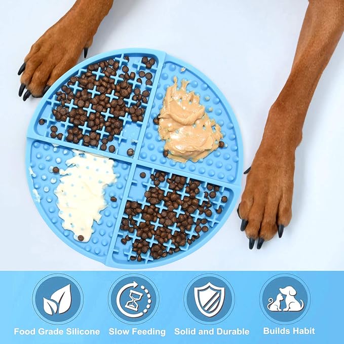 Bangp Licking Mat for Dogs and Cats,Dog Slow Feeders,Boredom Anxiety Reduction,Heavy-Duty Lick Pad Dog Treat Mat with Unique Quadrant Design,Perfect for Yogurt,Treats or Peanut Butter