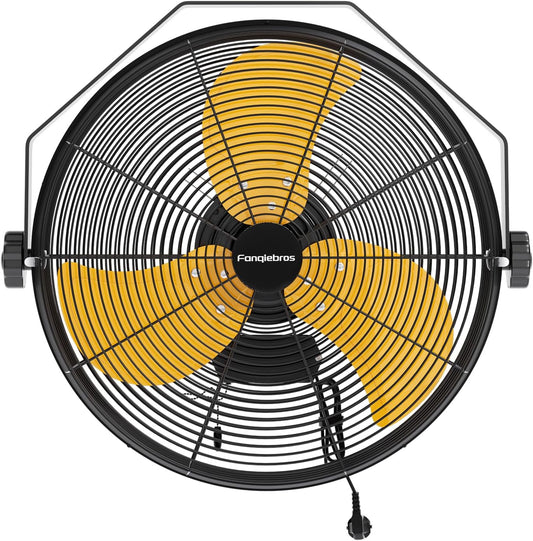 4580 CFM 18 inch High Velocity Wall Mounted Fan, 3-Speed Metal Fan with Sealed Motor, 360 Degree Tliting Heavy Duty Wall Fan for Patio, Barn, Garage, and Gazebo - UL listed