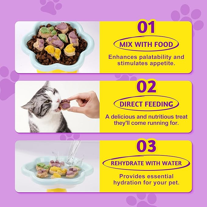 Just Try 6.35 oz Freeze Dried Cat Paw Treats Healthy Dog Training Treats High Protein Chicken Cat Snacks Low Calorie Pumpkin Treats Supports Immunity & Gut Healthy