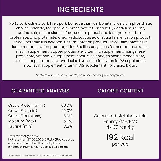 Stella & Chewy's Freeze-Dried Raw Cat Dinner Morsels - Premium Pork Recipe with 98% Responsibly-Sourced Meat & Organs - Natural Grain-Free Cat & Kitten Food - Made in USA - 3.5 oz