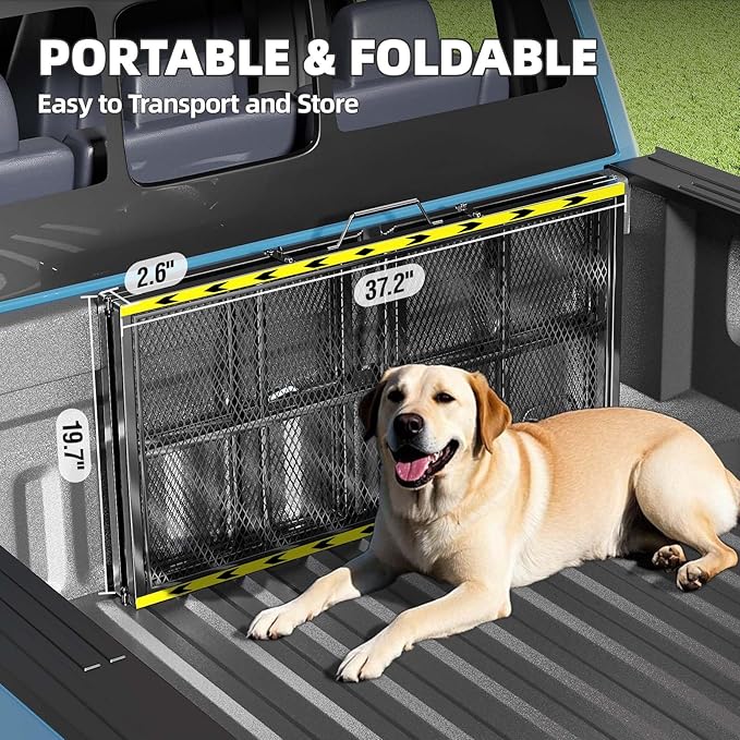Dog Ramp for Car, 74x20 Inches Outdoor Portable Dog Ramps for Large Dogs with Reflective Strips, Non-Slip Surface Pet Ramp (Support Up to 150LBS)
