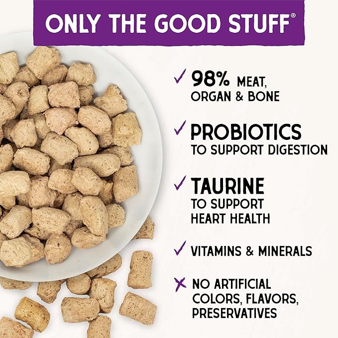 Stella & Chewy's Freeze-Dried Raw Cat Dinner Morsels - Premium Salmon & Chicken Recipe with 98% Wild-Caught & Cage-Free Protein - Natural Grain-Free Cat & Kitten Food - Made in USA - 1 oz