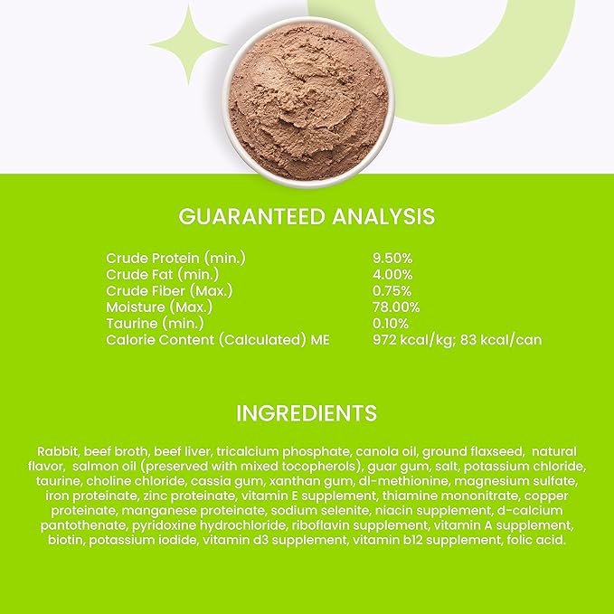 I and love and you Wet Cat Food - Whascally Wabbit Pâté - Rabbit Recipe, Grain Free, Filler Free, 3oz Pack of 24 Cans