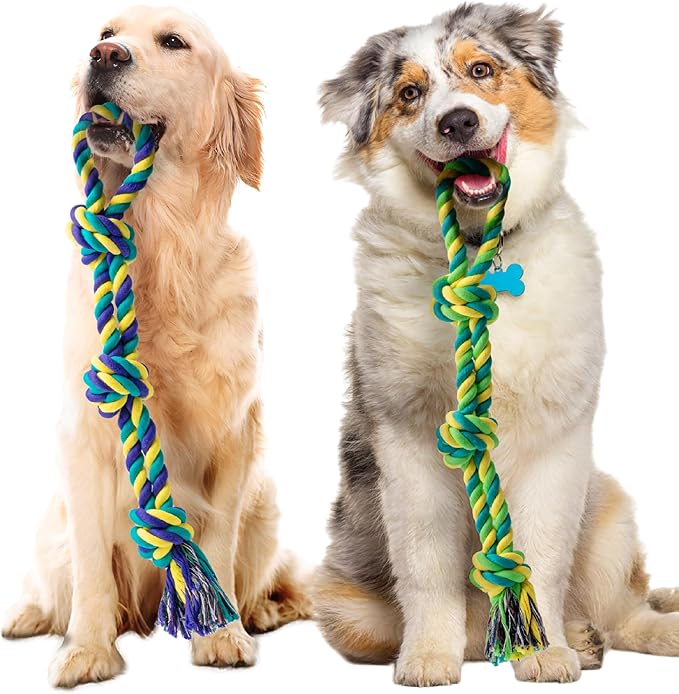 SHARLOVY Dog Rope Toy for Medium Dogs, 2 Pack Heavy Duty Dog Chew Toys for Aggressive Chewers, Interactive Tug of War Dog Toys for Medium to Large Breed