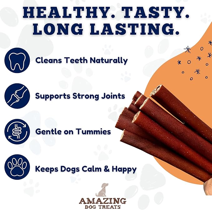 Amazing Dog Treats 12 Inch Collagen Stick - (5 Count) - Collagen Sticks for Dogs - No Hide Dog Bones