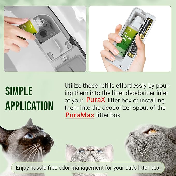 Cat Litter Deodorizer Compatible with PET-KIT PuraX PuraMax Self-Cleaning Cat Litter Box Quickly Odor Control 100% Natural Deodorizer Replaced Odor Removers Air Purifying Refills - Fresh Lotus