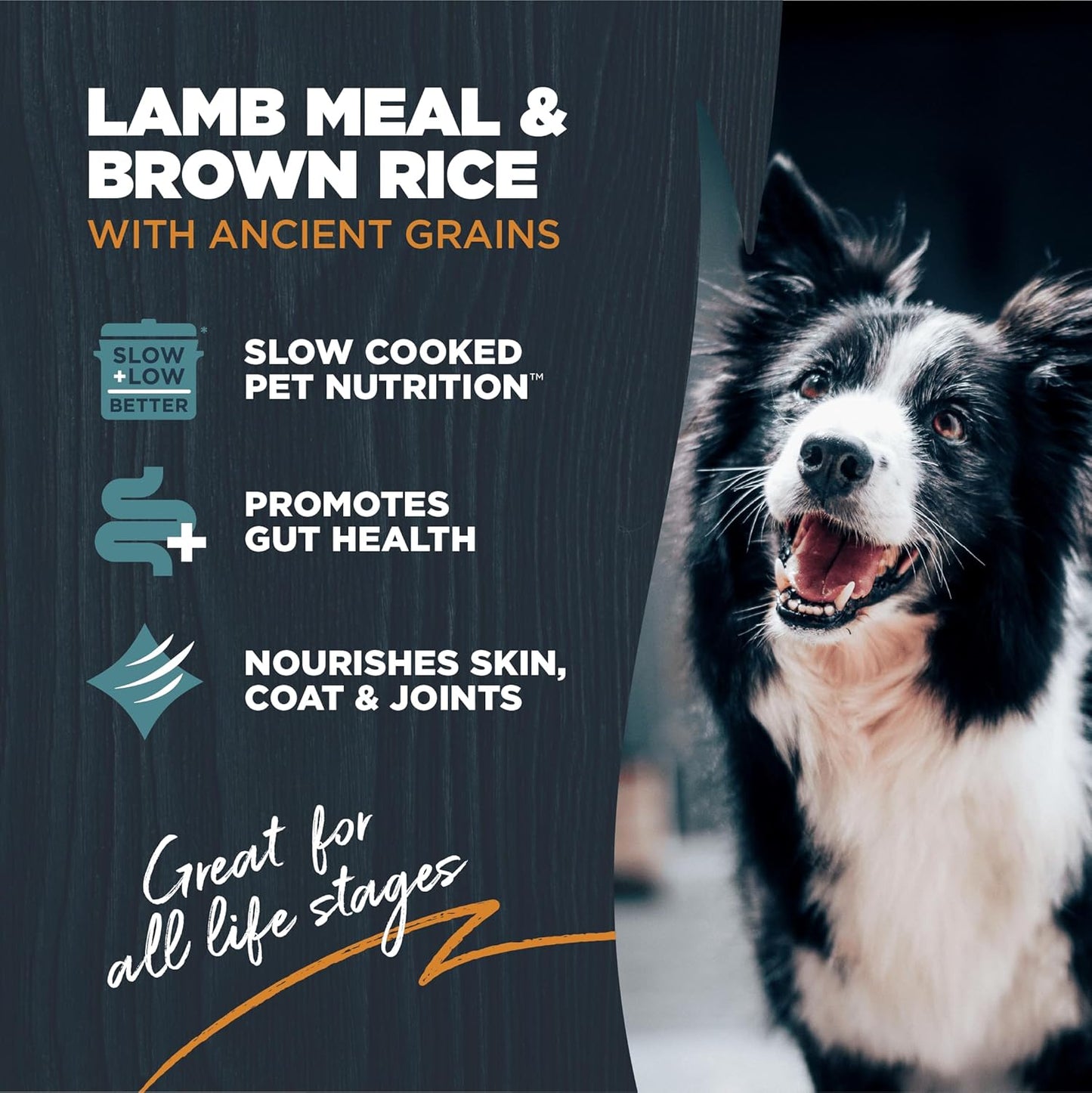 Blackwood Sensitive Skin & Stomach Dry Dog Food, Lamb Meal & Brown Rice with Ancient Grains, 24 Pound Bag with Prebiotics & Probiotics to Promote Gut Health