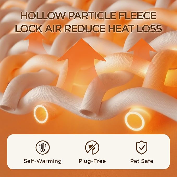 Bedsure Self Warming Dog Beds for Small Dogs - Round Medium Cat Beds for Indoor Cats, Washable Pet Bed for Puppy and Kitten with Slip-Resistant Bottom, 25 Inches, Self Warming Brown, Non-Electric