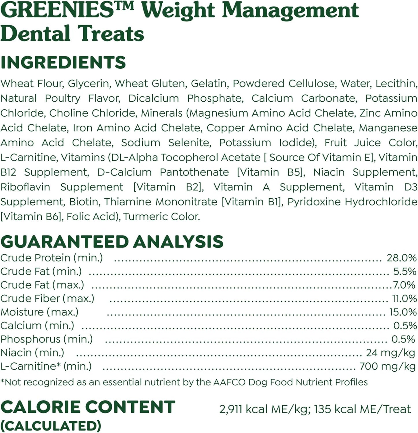 Greenies Weight Management Large Dog Dental Chews Weight Control Dog Treats, 27 oz. Pack (17 Treats)