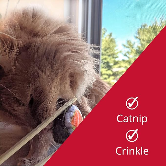 Huxley & Kent Plush Cat Toy | Sushi | Snack Attack Strong Catnip Filled Cat Toy | Plush Interactive Kitten and Cat Toy with Catnip and Crinkle | Kittybelles