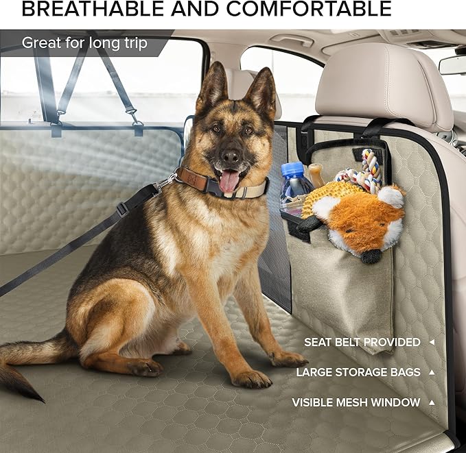 SHARLOVY XL Truck Back Seat Extender for Dogs, Large Hard Bottom Dog Car Seat Cover for Back Seat, Heavy Duty Dog Car Hammock, Waterproof Pet Seat Covers for Trucks, F150, Ram1500 and Large SUV