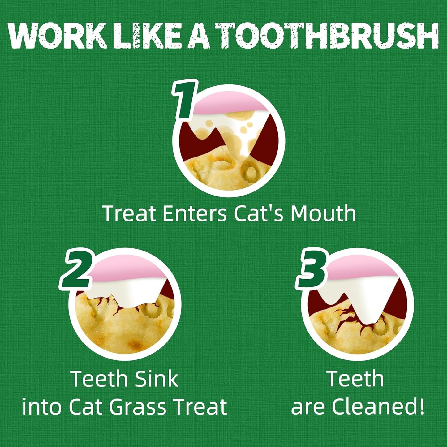 Just Try 13.4 OZ Cat Treats for Indoor Cats Hairball Control Natural Salmon Healthy Cat Grass Treats Kitten Snacks Training Biscuits Catnip for Cats Dental Care