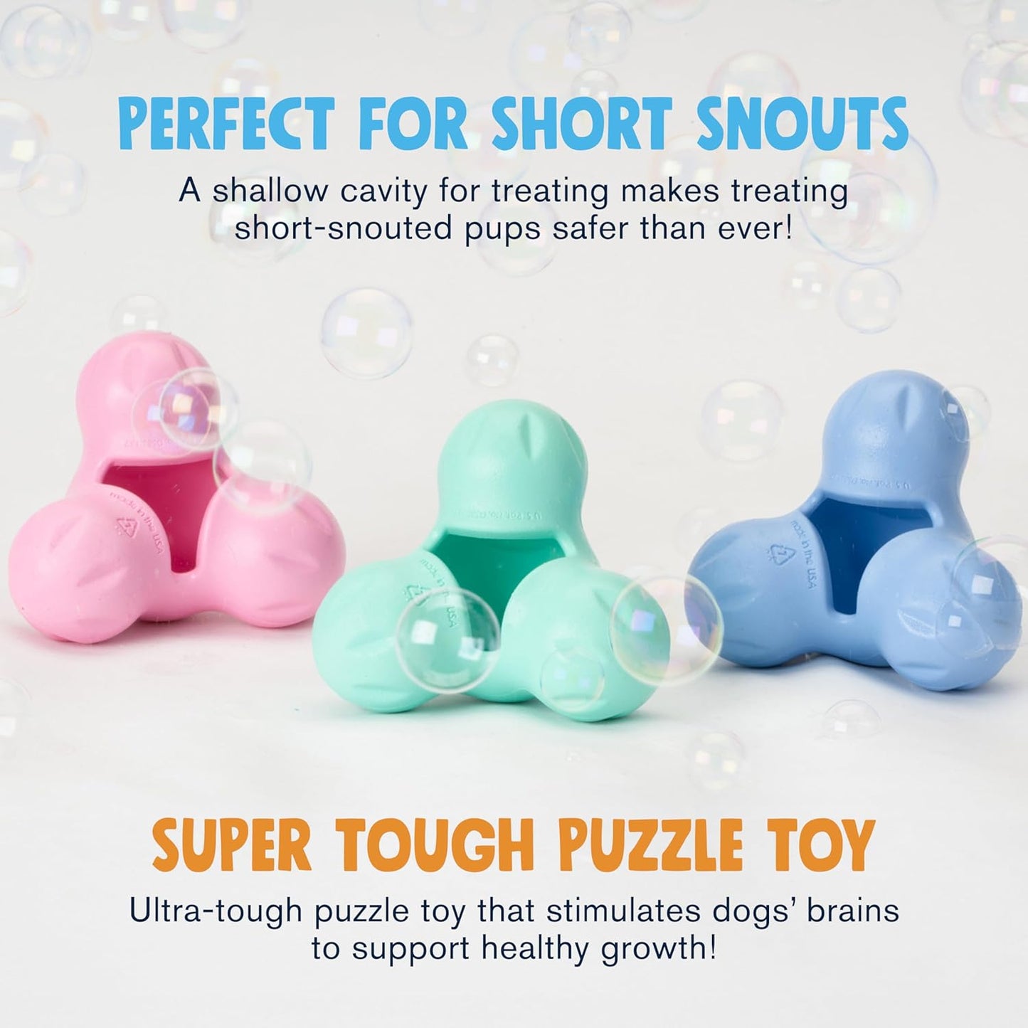 WEST PAW Zogoflex Tux Treat Dispensing Dog Chew Toy – Interactive Chewing Toy for Dogs – Dog Games for Aggressive Chewers, Fetch, Catch – Holds Kibble, Treats, Small 4", Mint