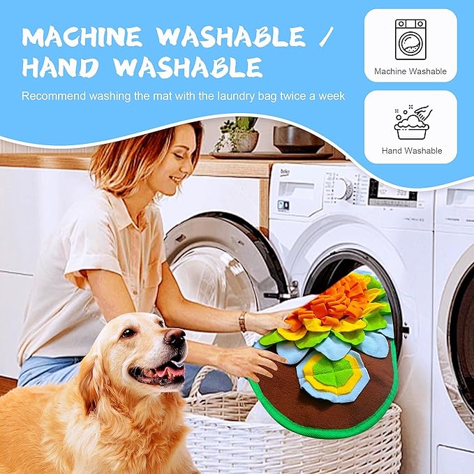 Snuffle Mat for Dogs Pet Treats Feeding for Small Medium Breed Dogs Non-Slip Interactive Dog Puzzle Toys Encourages Natural Foraging Skills