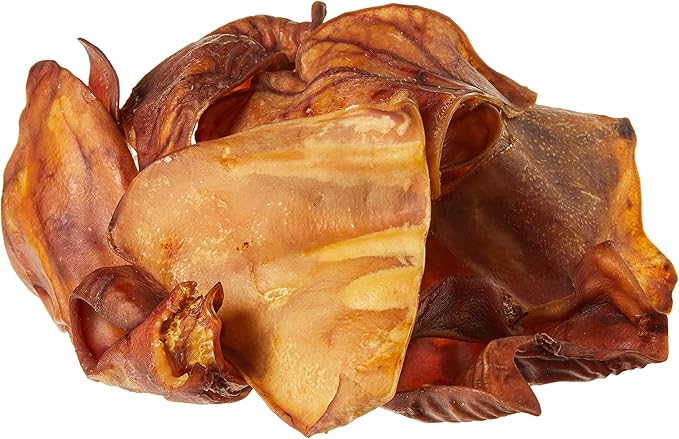 Amazon Brand - Wonder Bound Whole Pig Ears, Single Ingredient, Highly Digestible, Dog Treats for Puppy and Large/Medium Dogs, Pork, 18 count, 12.7 ounce (Pack of 1)